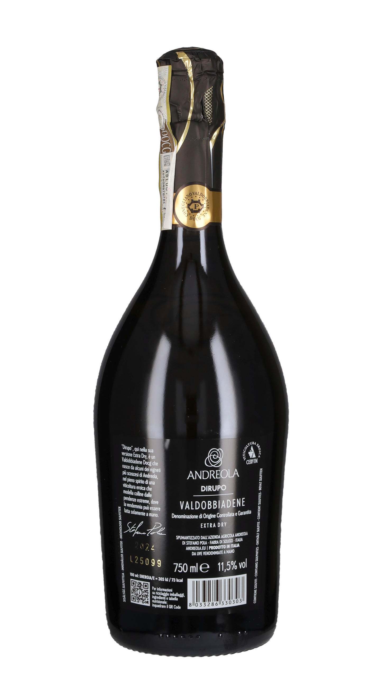 Prosecco di Valdobbiadene Superiore Extra Dry 'Dirupo' Andreola